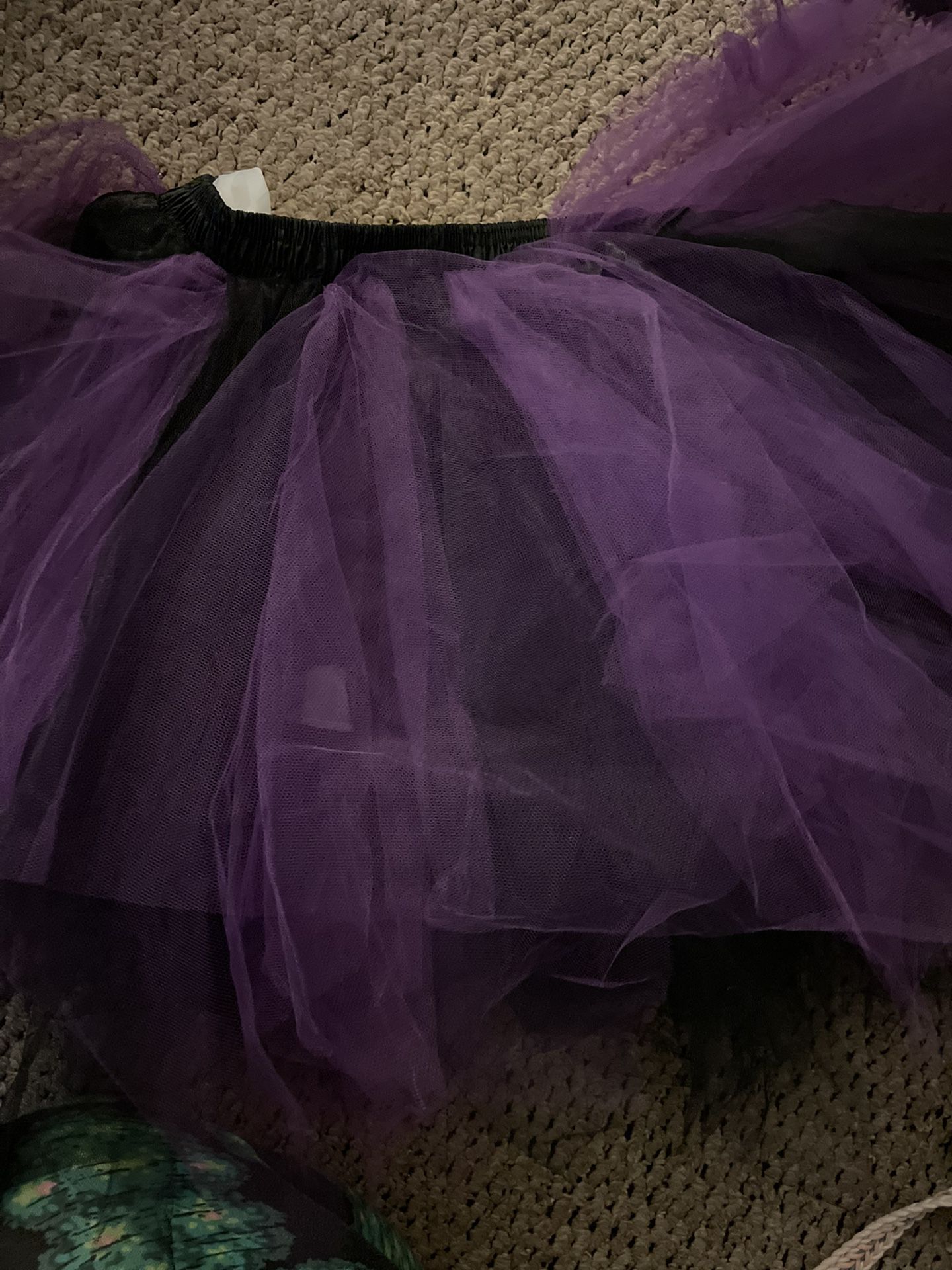 Adult Petticoat Black And Purple Short