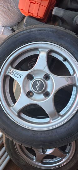 2002 Mitsubishi OZ Rally Lancer Rims + Tires