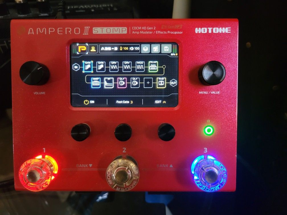 Hotone Ampero MP-300 Stomp II Special Red Edition Guitar and Effects Modeler