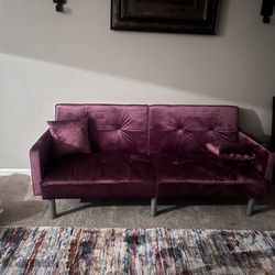 Purple Velvet Sleeper Sofa