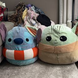 stitch and baby yoda squishmallow
