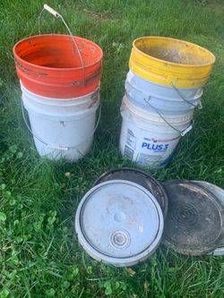 5 Used bucket with Lids for $5.  (Five Gallons Size)