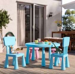 IKEA MAMMUT Kids Table + 4 Chairs