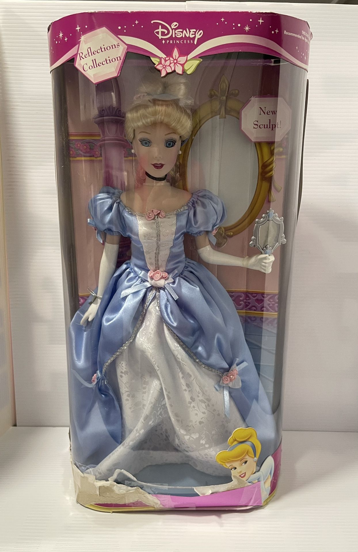 Disney Princess Cinderella Brass Key Porcelain Doll 25th Anniversary Damaged Box