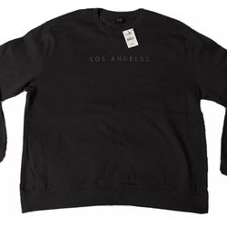 Los Angeles Embroidered Black Crewneck Sweatshirt Mens 3XL Cotton On 27”x29” New