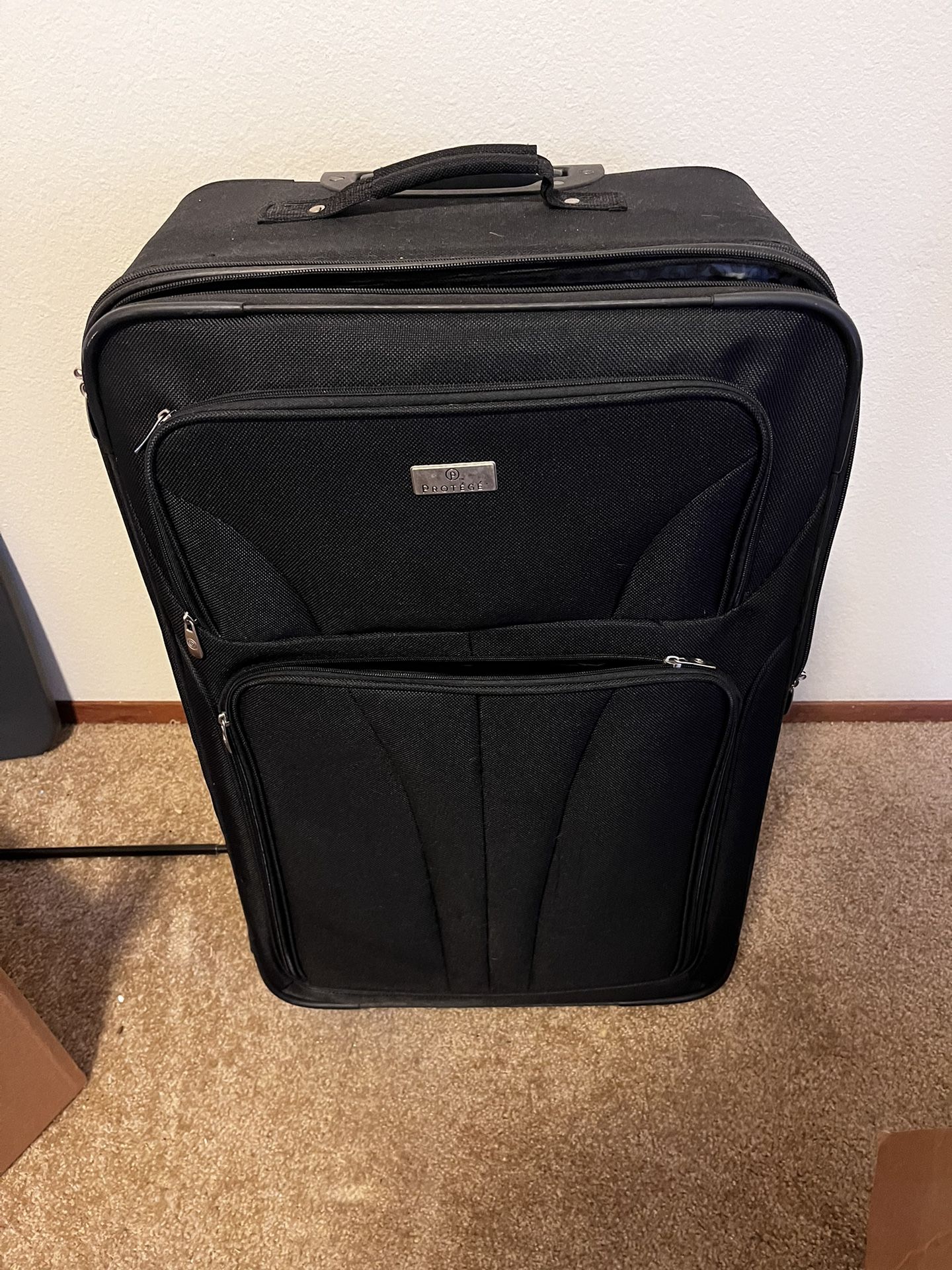 Black Protege Checked Suitcase 28 Inch