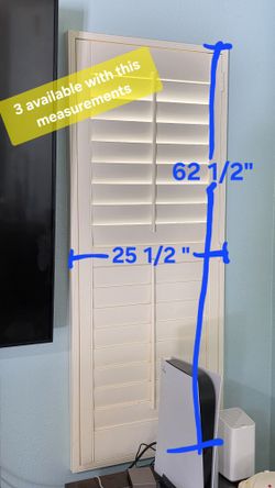 Make An Offer - Vinyl Plantation Shutters 62 1/2 " X 25 1/2"