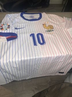 Nike France Authentic Kylian Mbappe Away Jersey W/ Euro Patches