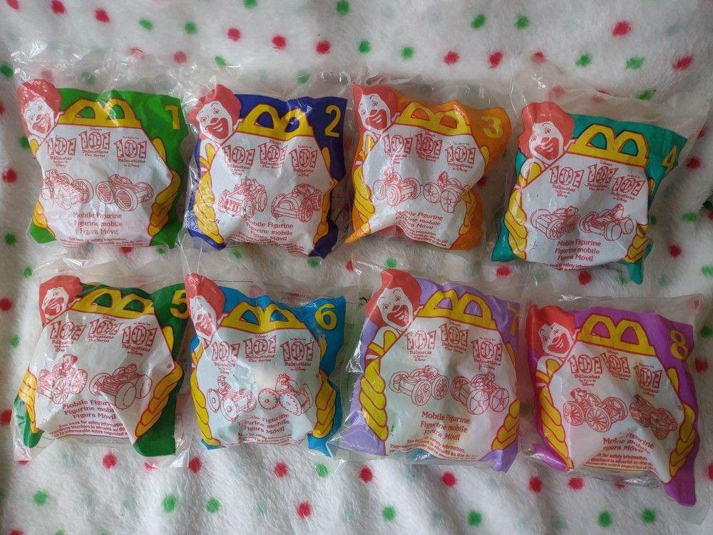 COMPLETE SET! 1997 McDonald's Happy Meal Toys Disney's 101 Dalmatians Flip Cars