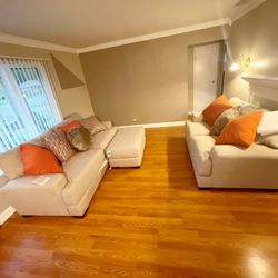 VERY PLUSH CREAM BRAND NEW MEMORY FOAM AND COOLING GEL SOFA 