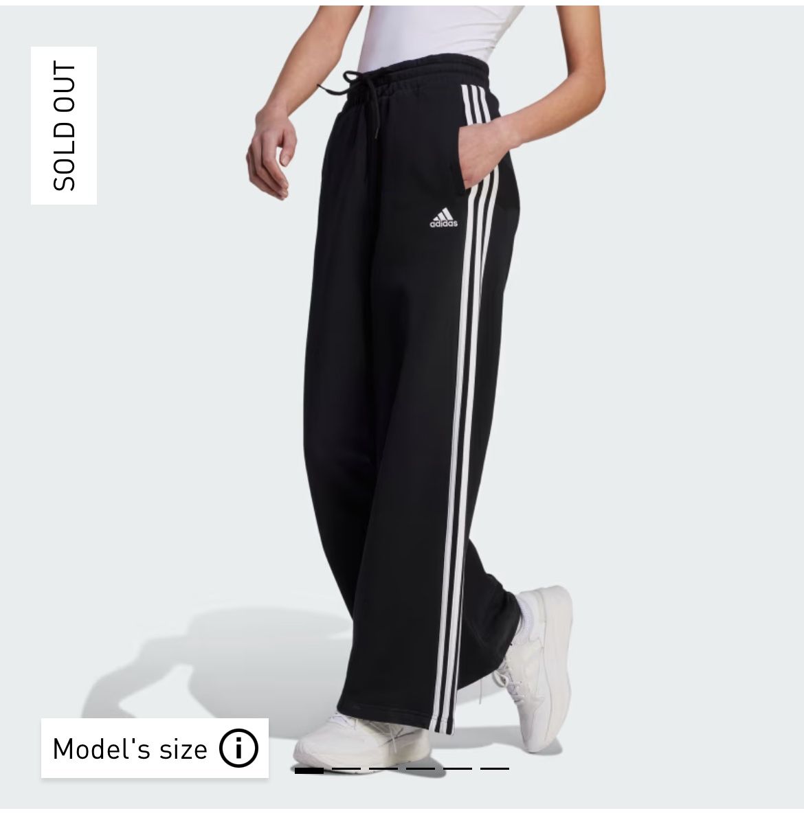 Adidas Originals Women’s 3-stripes Loose French Terry Wide Leg Size Large NWT