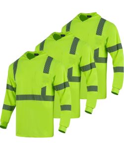 High Visibility Safety Shirts w/ Hood Reflective Cooling Long Sleeve Class