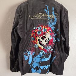 Vintage Y2K Ed Hardy Mens Blazer Coat Jacket