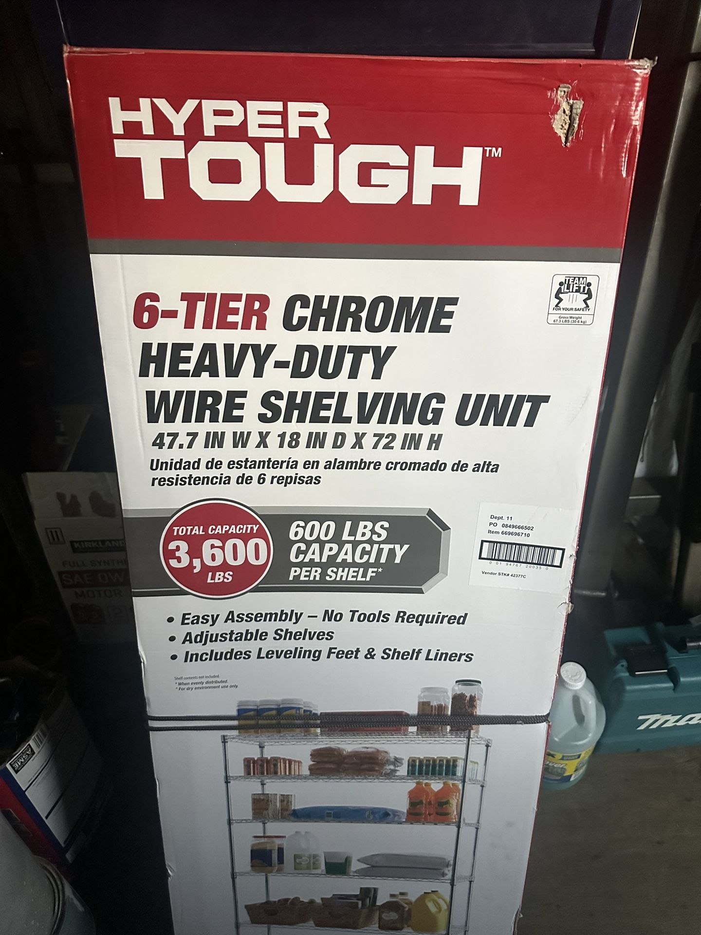 Hyper Tough 6- Tier chrome Heavy-Duty Wire Shelving Unit