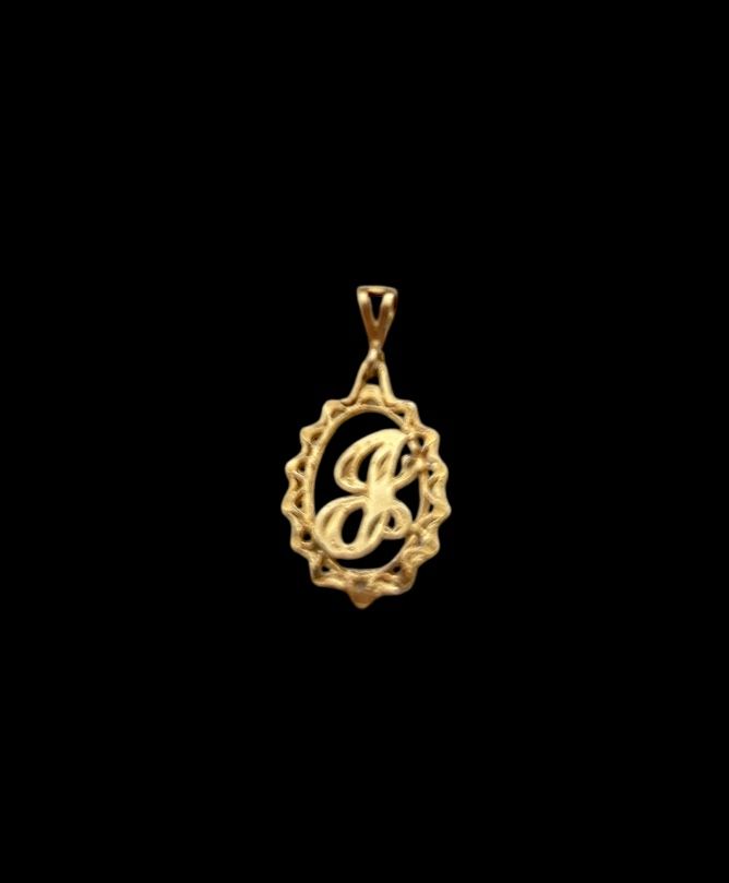 Vintage 14K Gold Letter J Pendant