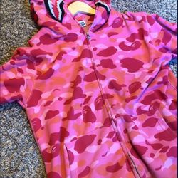 PINK ABC BAPE HOODIE