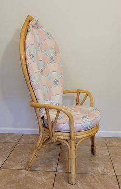 Rattan High-Back Armchair with Cushions