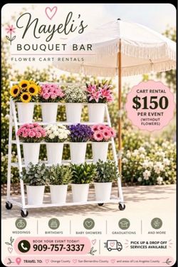 Flower bloom bar cart