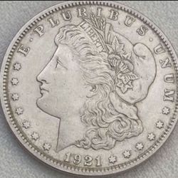 $1 1921 Morgan Dollar, Collectable Coin USA 