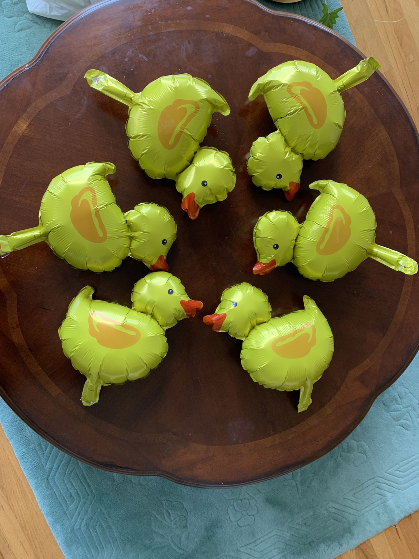 6 Air Filled Rubber Ducky Balloons