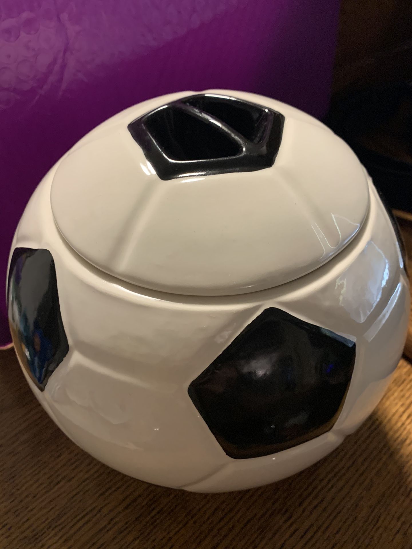 Treasure craft soccer ball cookie jar