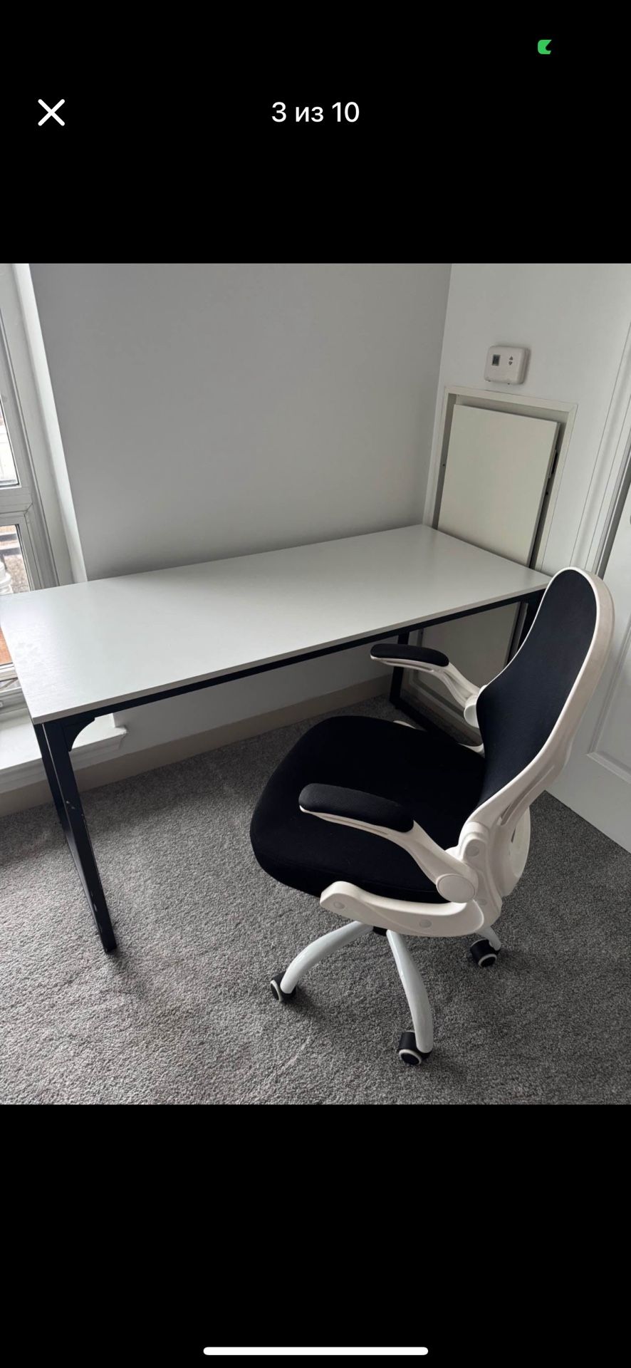 Office desk, size 24x55, and chair, in excellent condition, all for $100.