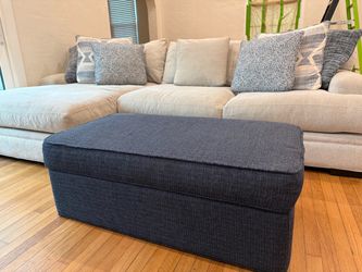 Cindy Crawford Home Sectional Sofa w/ Chaise + Ottoman