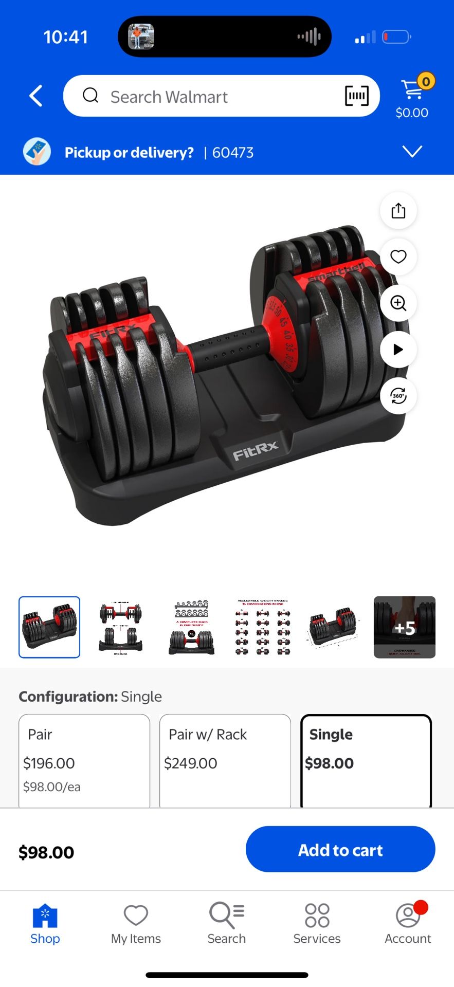 Adjustable Dumbbell (just One Dumbbell Not Pair)