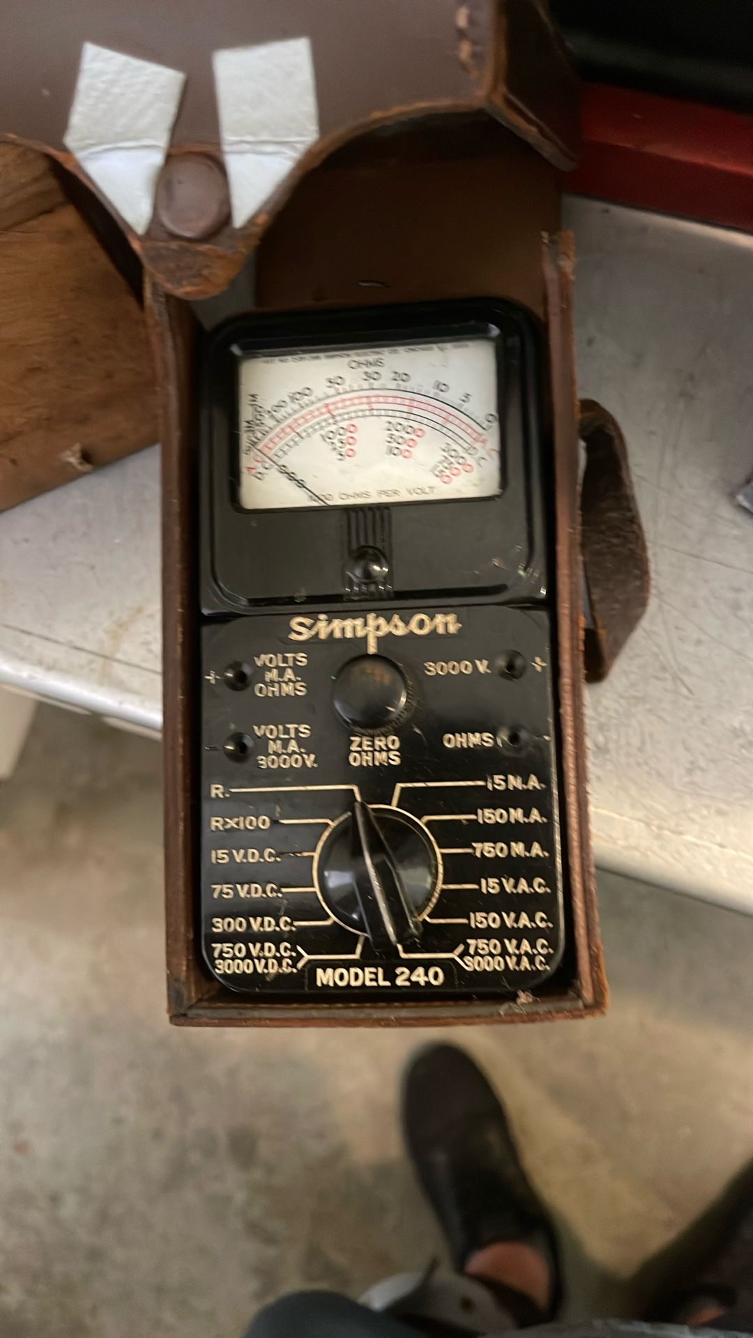 Old School Simpson Model 240 Voltmeter W Case
