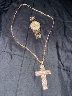 Gold chain and watch
