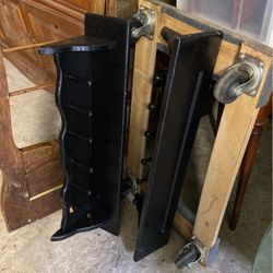 2 Black Wooden Shelves 