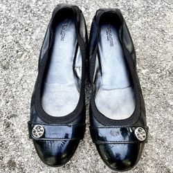 Coach Chelsea Leather “Ballet Flats” Shoes - Sz 9.5 B - Black Patent - Cap Toe