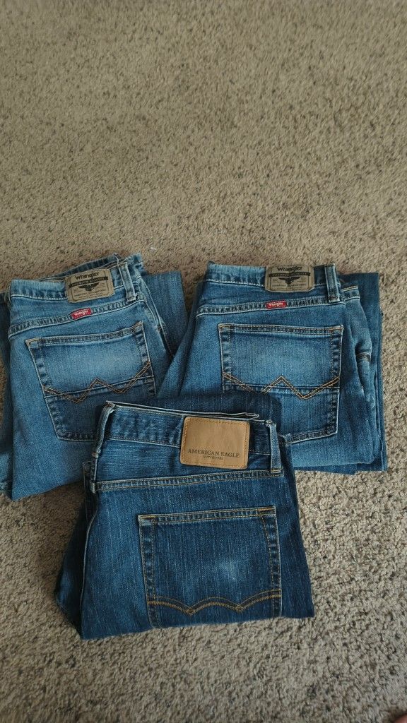 Men's jeans Wrangler and American Eagle