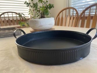 Metal Tray/Square Wicker basket