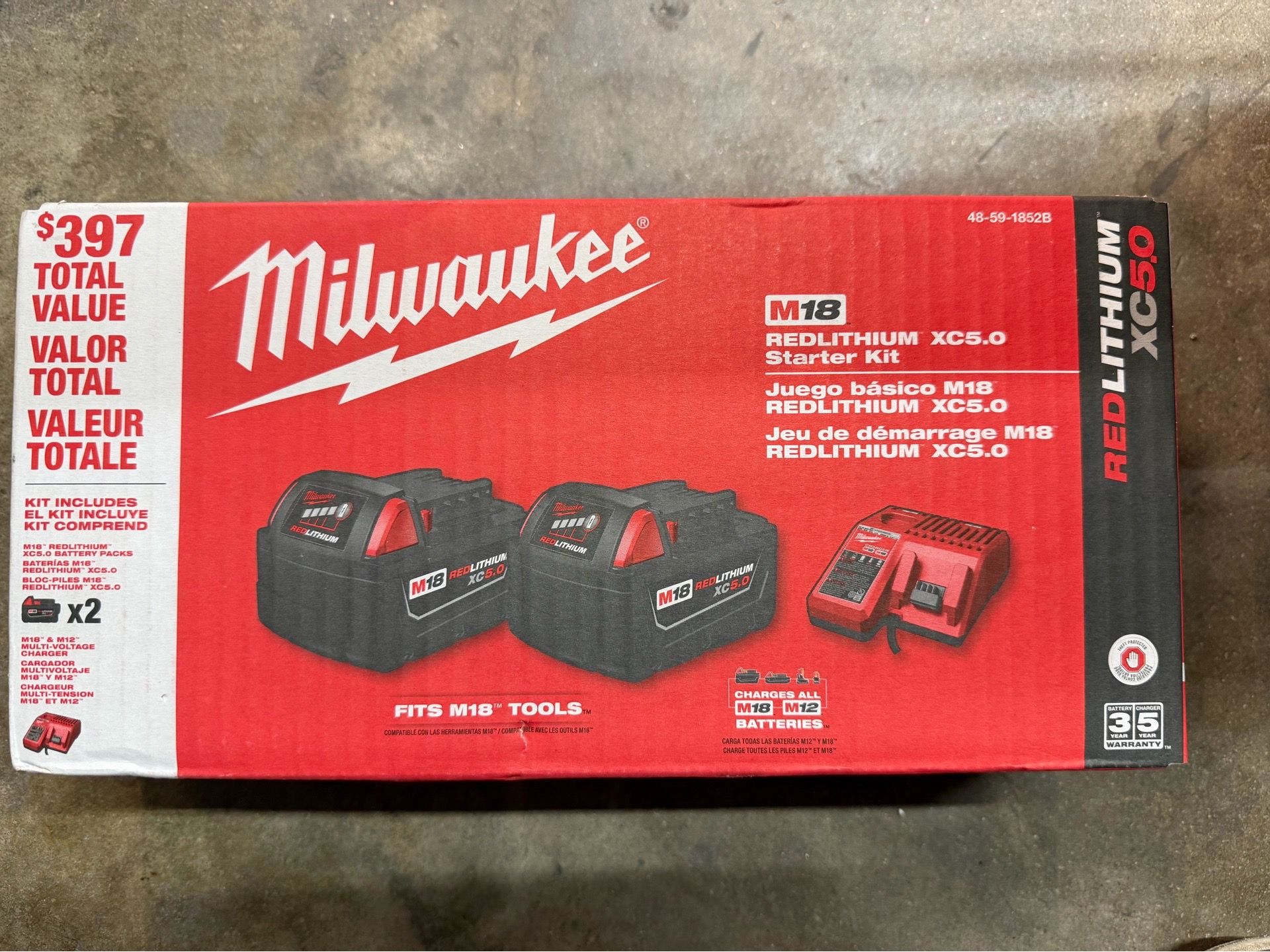 Milwaukee M18 5.0 battery kit