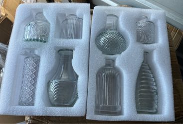 Set decorative glass bottles 8 pcs