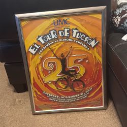 El Tour De Tucson Framed 25th Anniversary Official Poster 