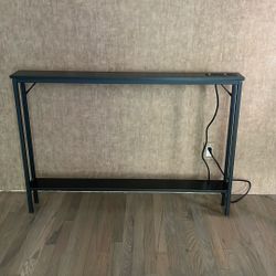 Black USB Charging Sofa Table 