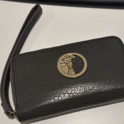 Authentic Versace Leather Wristlet / Zip Wallet