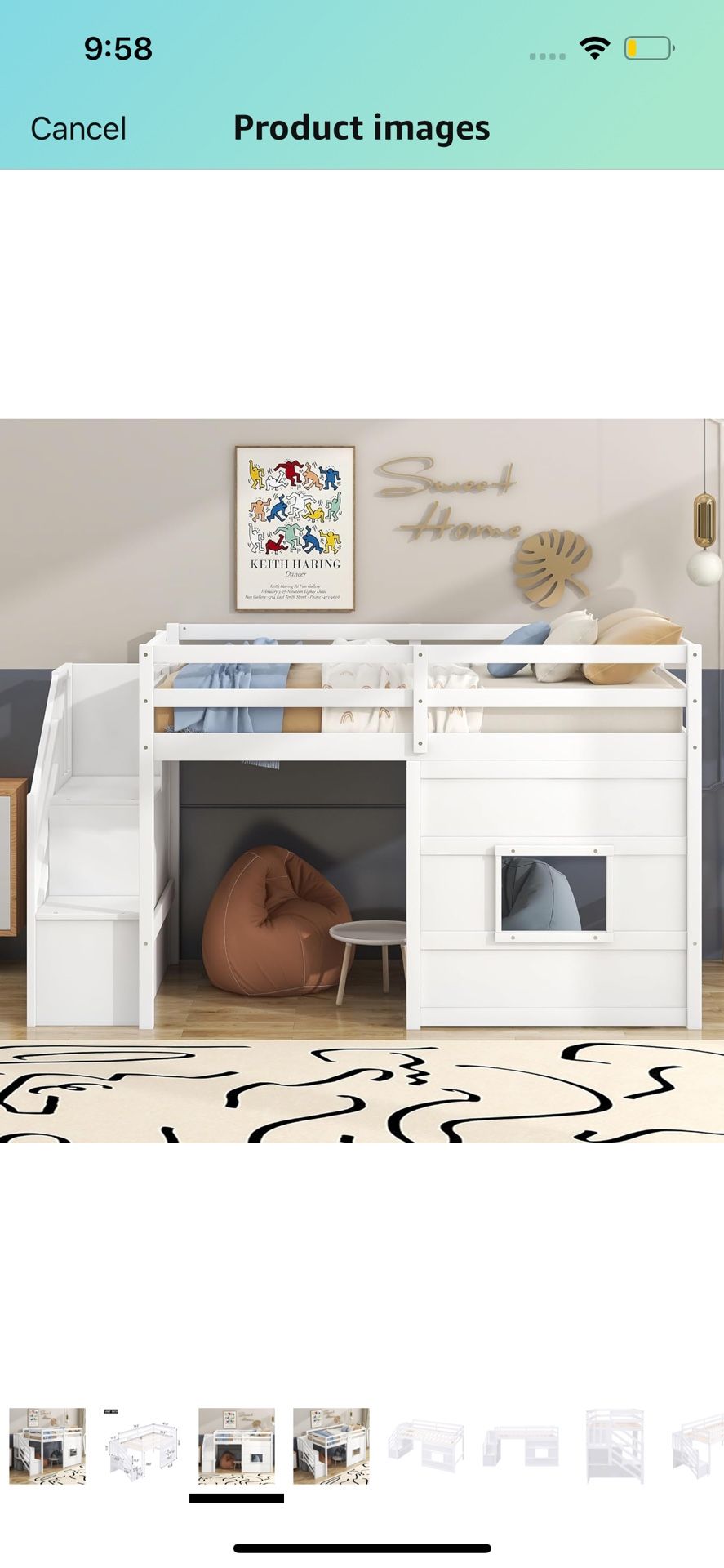 Kids/Toddler Twin Low Loft Bed