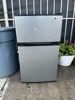 Silver 2 door fridge with freezer