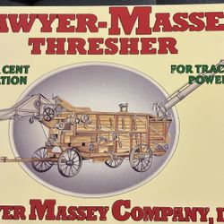 Sawyer Massey Thresher Tin Sign Farm Equipment 