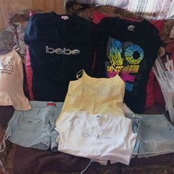 Ladies Blouses And Shorts $5 Each  Med And Large Teen