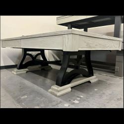 New Eiffel Weathered Grey Finish Pool Table With Dining Top Option
