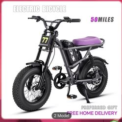 DS D77 Electric Bike Teens,, 16x4 Fat Tire, 1000W Peak Power, 48V 15Ah 5-Speed