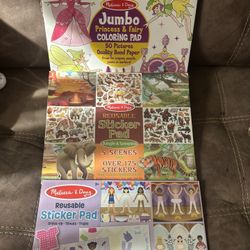 New large Melissa and Doug jumbo coloring and sticker set  Includes 3 jumbo coloring pads and 4 jumbo sticker pads