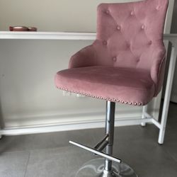 pink velvet barstool