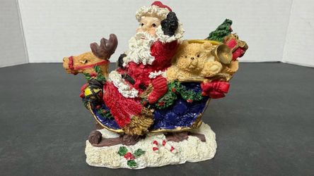 Santa Claus Sleigh Resin Christmas Figurine