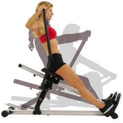 Sunny Health & Fitness Incline Full Motion Rowing Machine Rower w/ 350 Ib Weight Capacity and LCD Monitor
