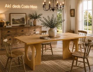 🔥 70.8 “ Dining Table, Unique  natural Oak color, Kitchen Table with Rectangular Top,  G-51